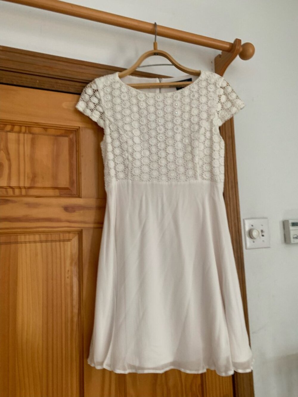 FRENCH CONNECTION GIRL Young LADY Elegant PARTY White DRESS Lace Sz 8 Teen 16 y